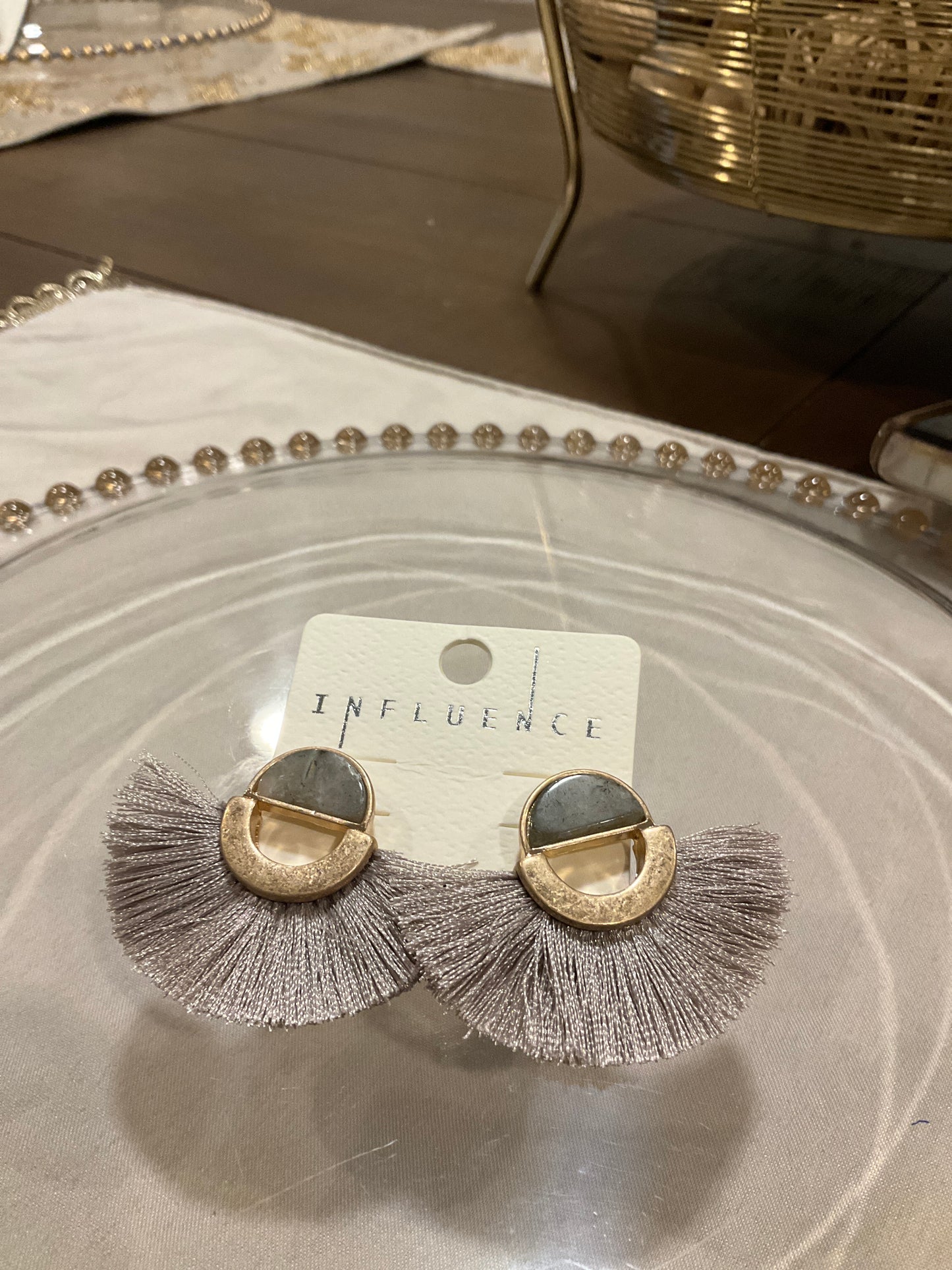 Silver tassel earrings
