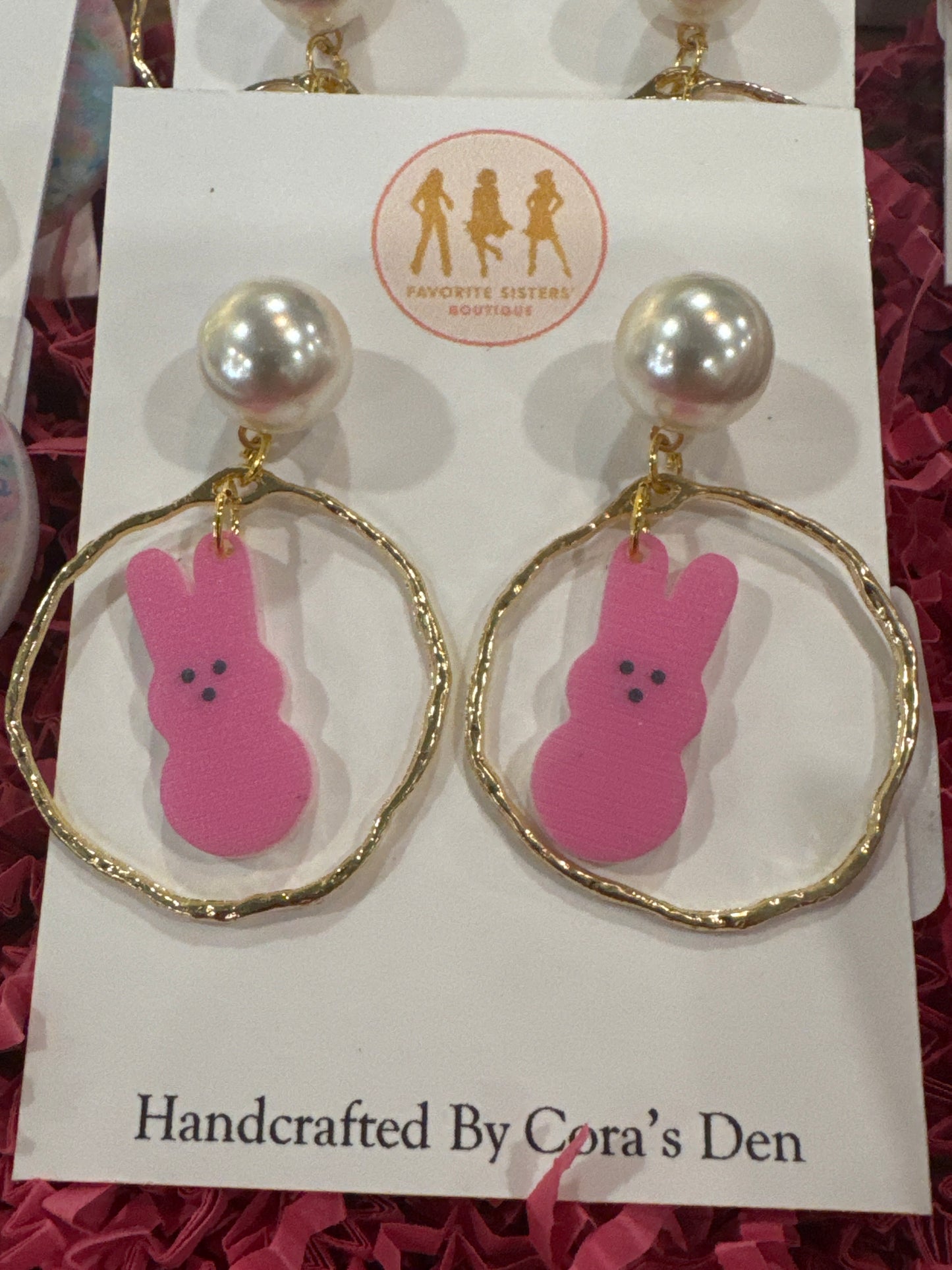 Pink Peep Pearl Earrings