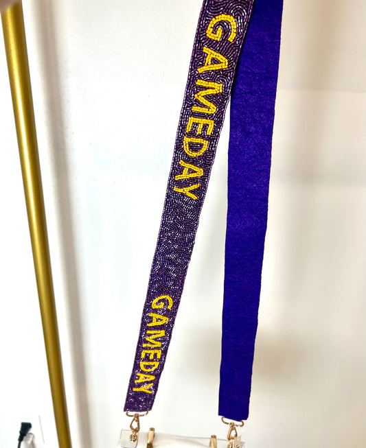 Game day crystal purse strap