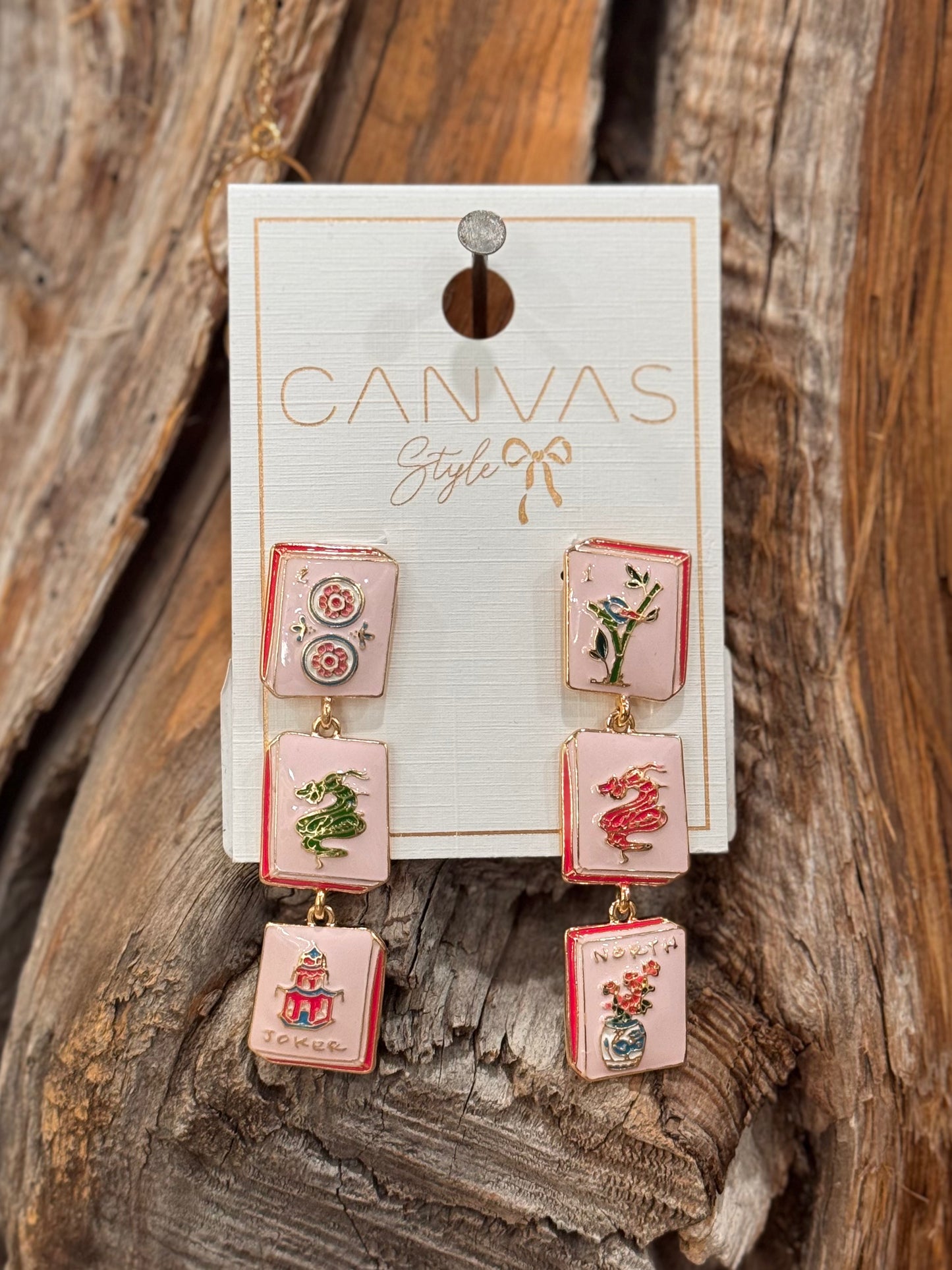 Mahjong Tile Earrings