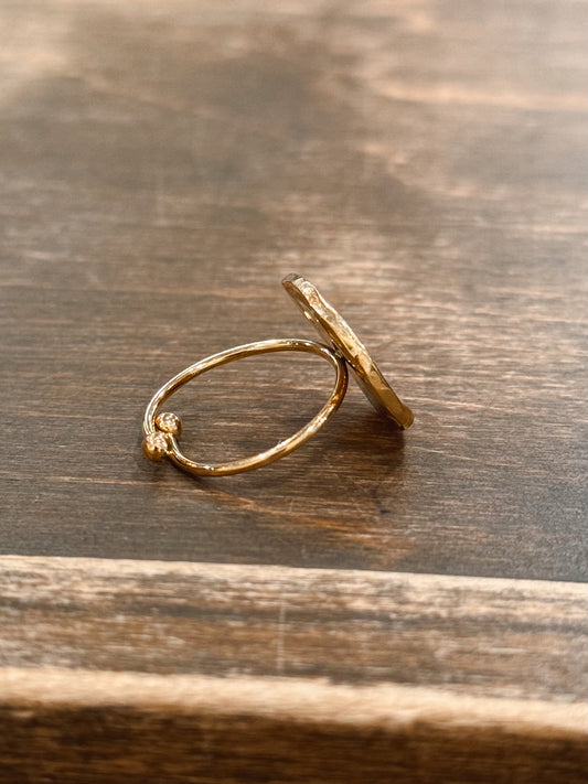 Lava Brushed Ring - Gold