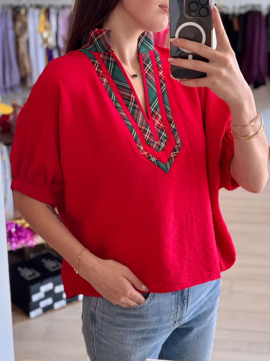 Plaid Tidings Top