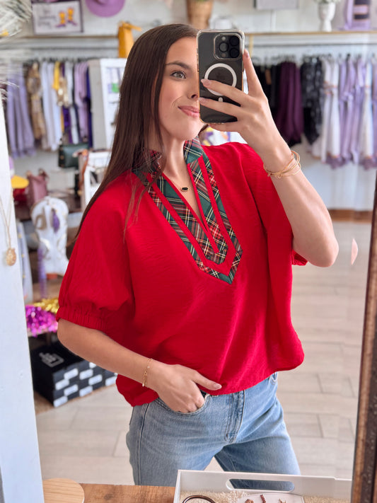 Plaid Tidings Top