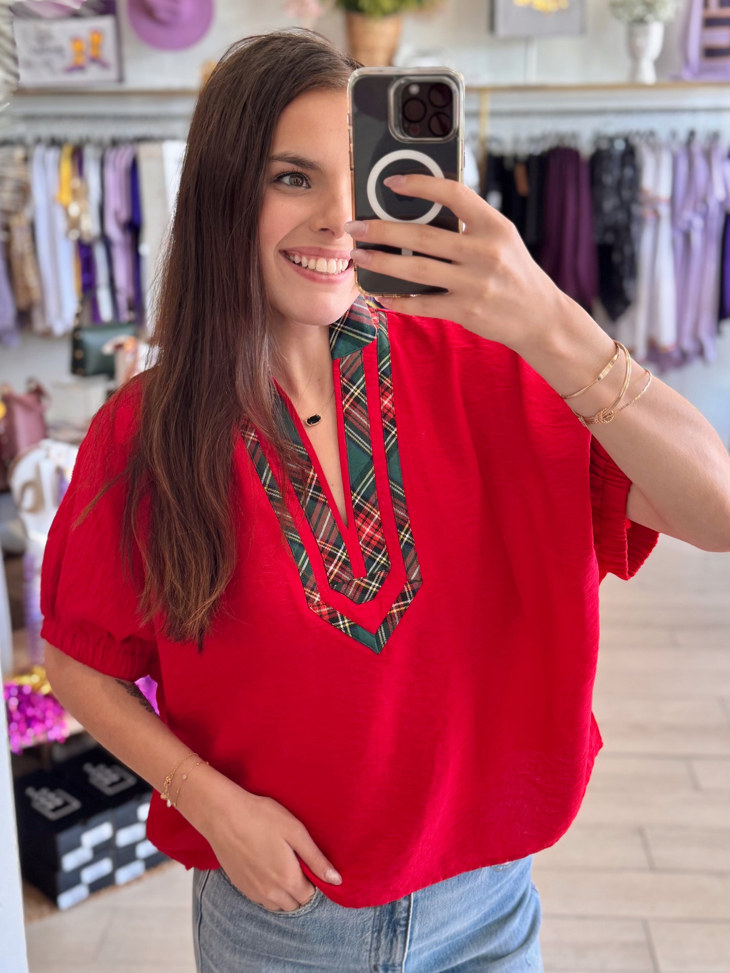 Plaid Tidings Top