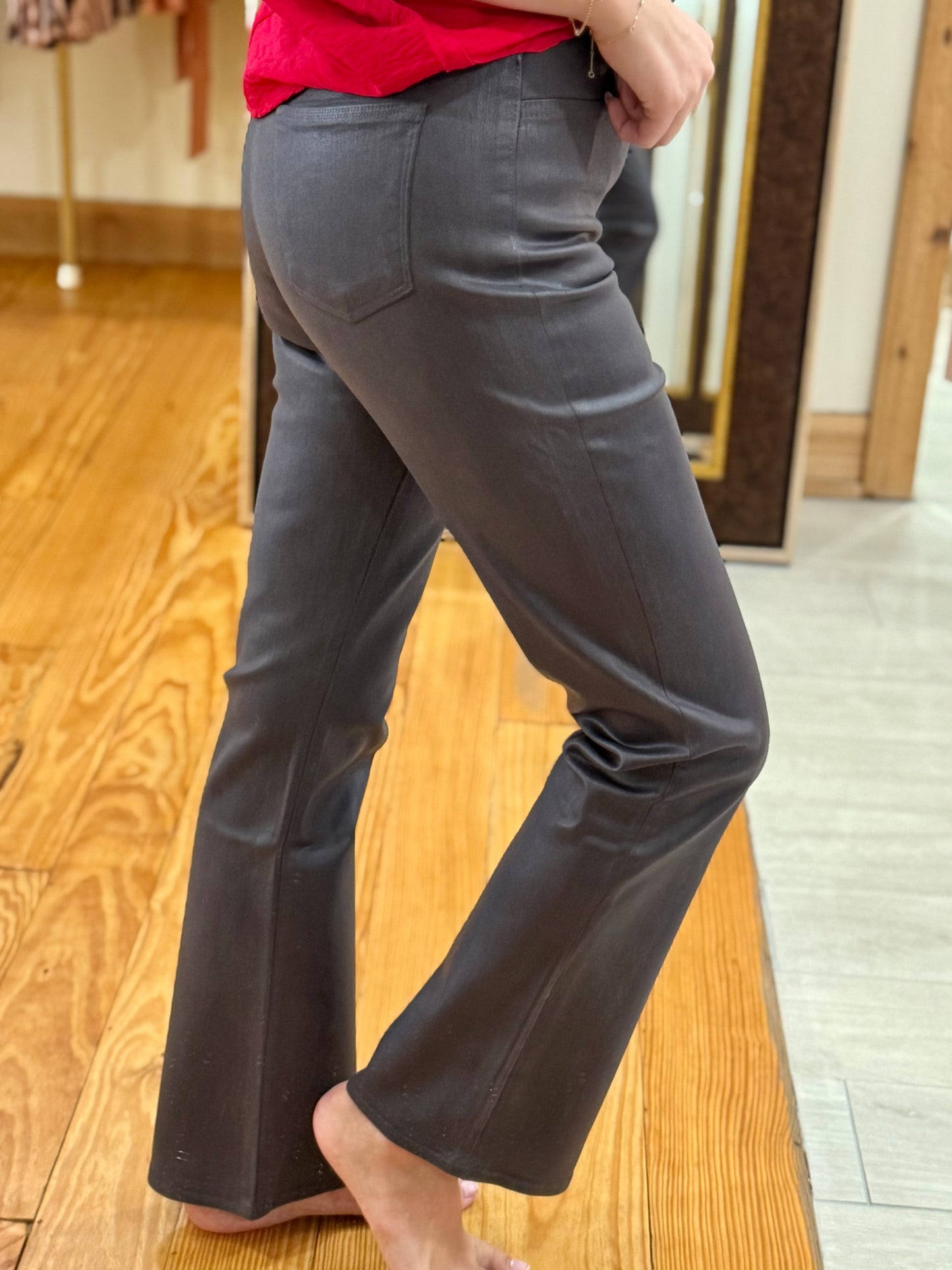 Liquid Slate Coated Denim