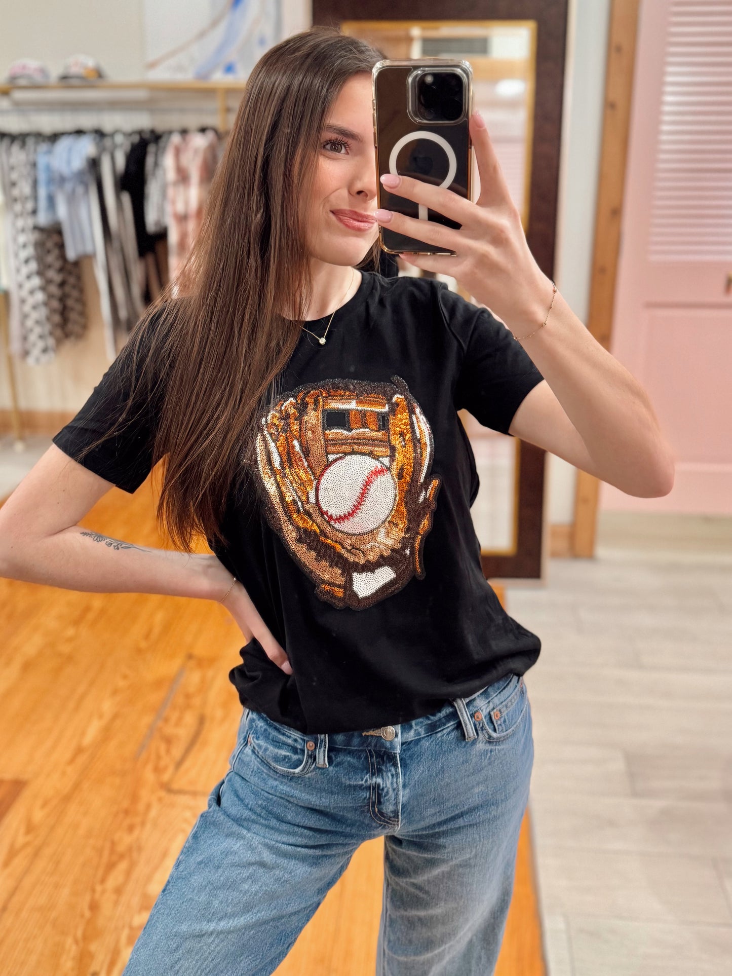 Game Day Catch Sequin Tee