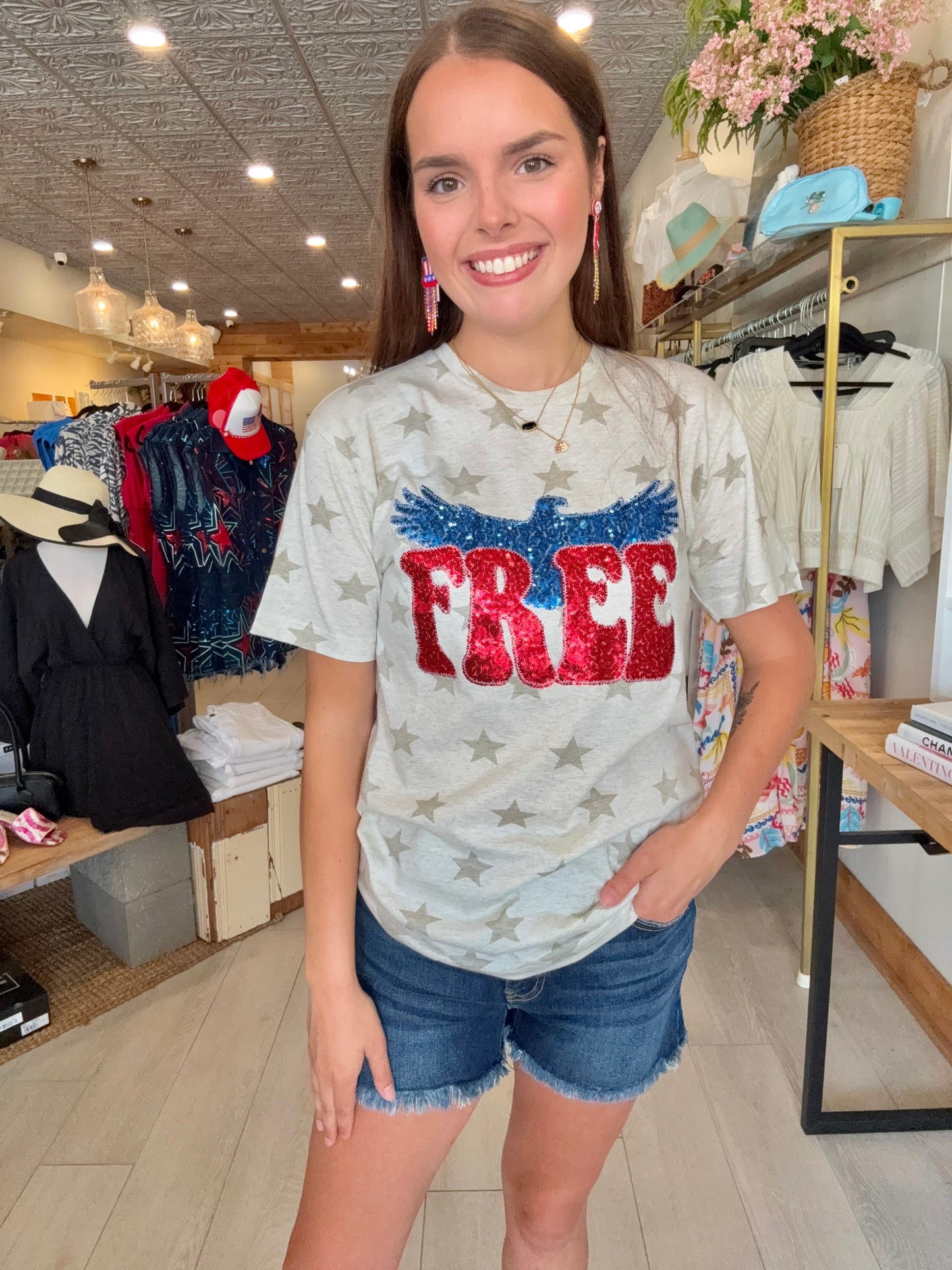 Free Bird USA Patriotic 4th of July Short Sleeve