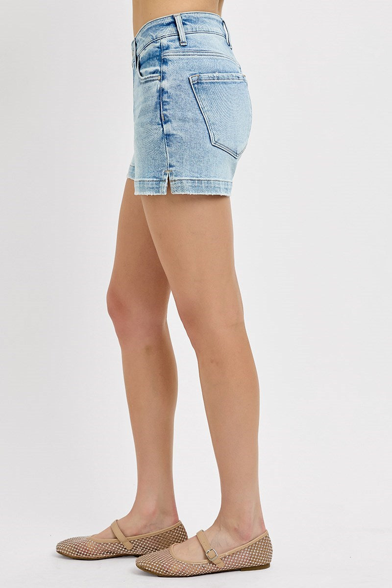 Low Rise Shorts With Slit