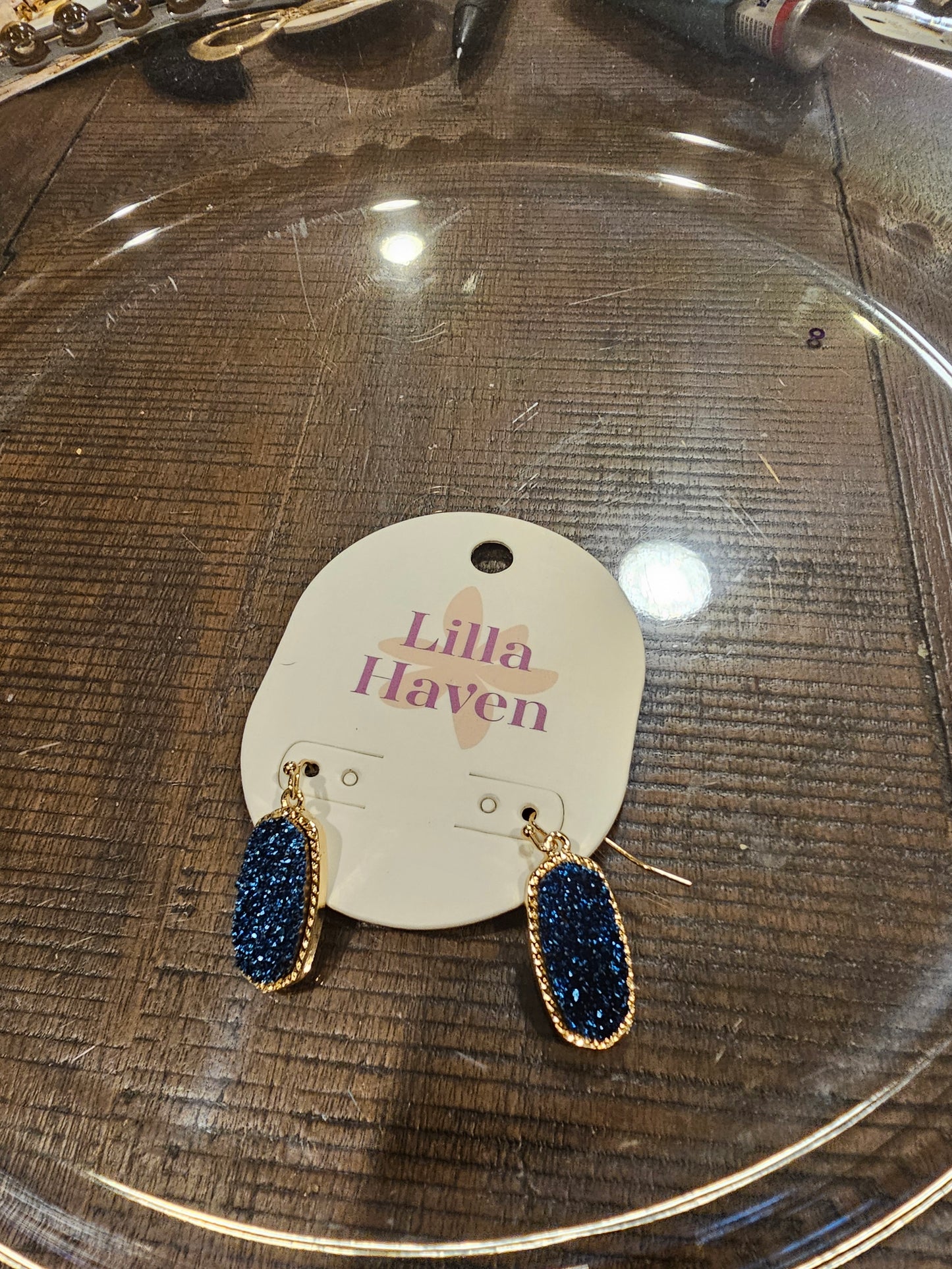 Blue Stone Dangle Earring