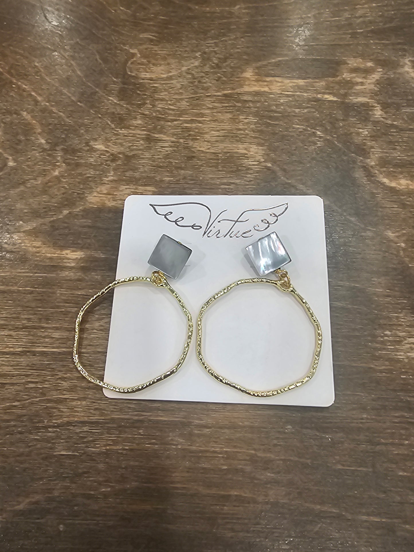 Abalone Post Hoop Earrings