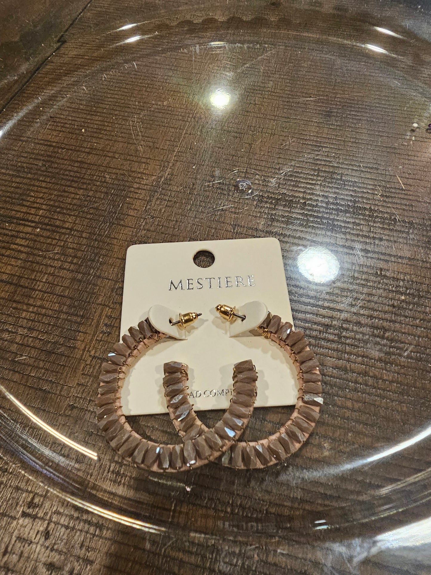 Purple Studded Hoop Earring