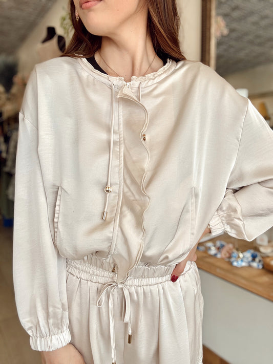 Satin Ruffle Jacket