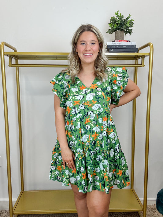 Green Floral Dress