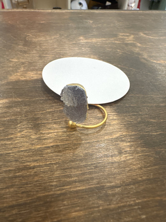 Dena Luxe Druzy Spiral Adjustable Ring