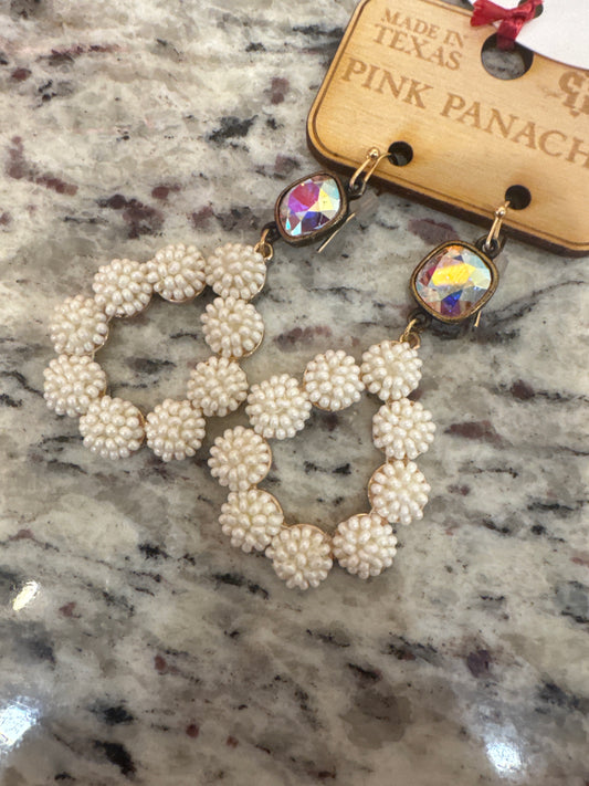 Seed Bead Cluster Teardrop Earrings