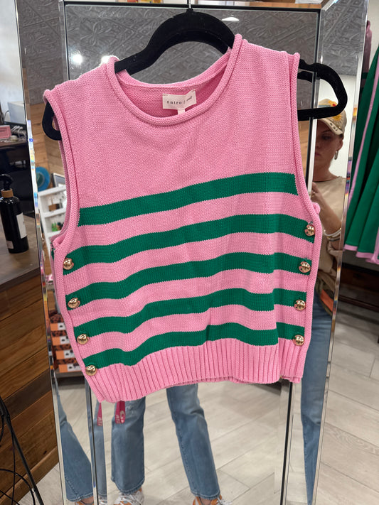 Pink Palm Social Sweater Tank