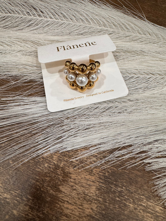 Pearl Cluster Statement Ring 7