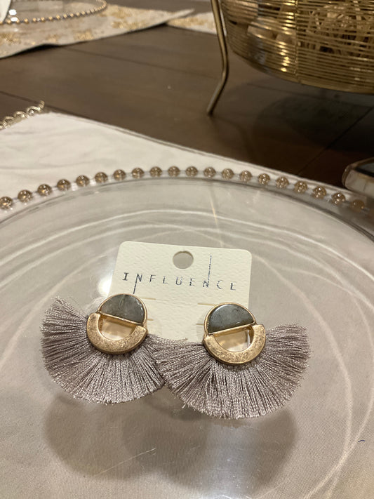 Silver tassel earrings