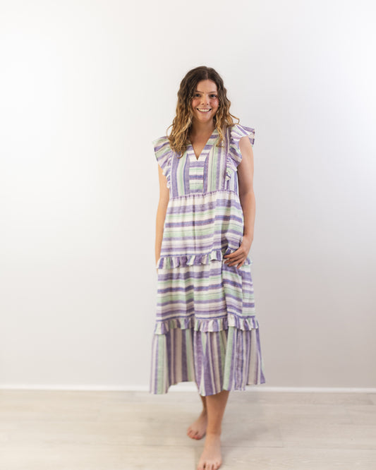 Journey Of Love Striped Midi Dress