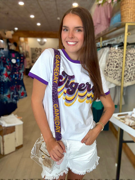 LSU Sequin spirit retro tee
