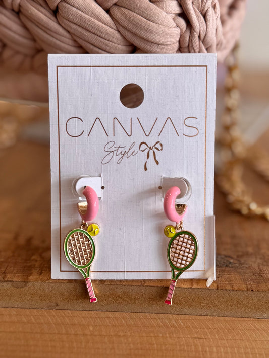 Serena Tennis Racket Earrings