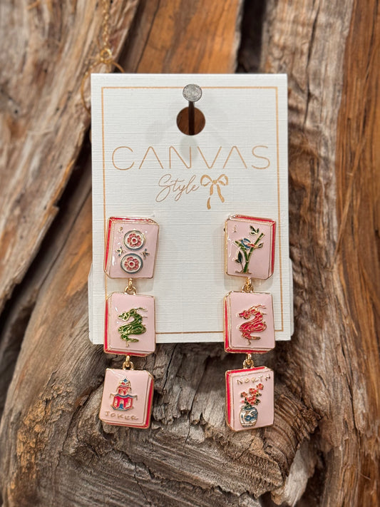 Mahjong Tile Earrings