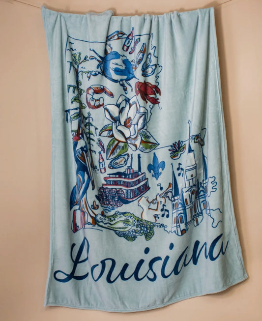 Coastal Louisiana Throw Blanket