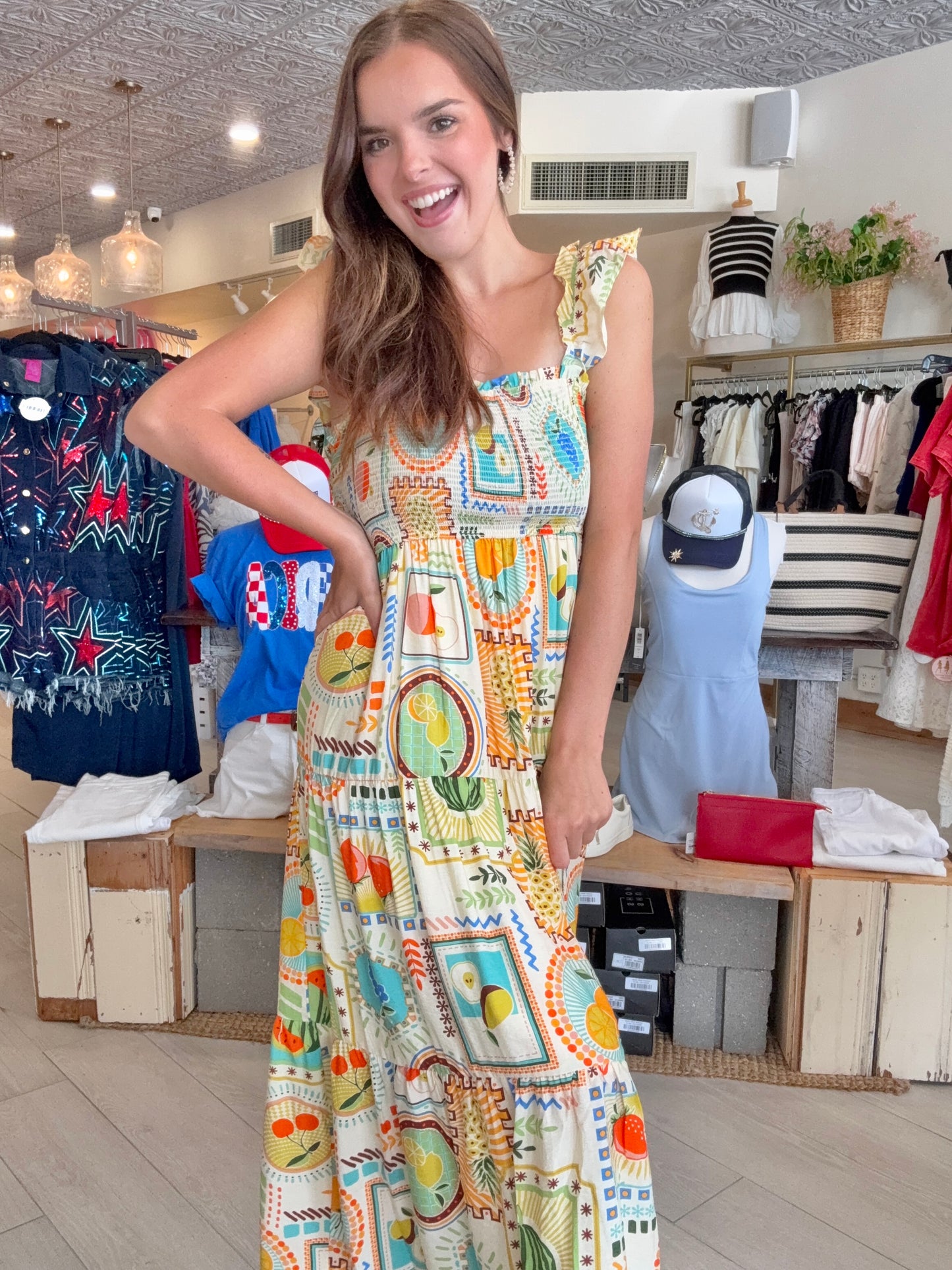 Fruit Print Midi