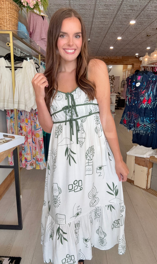 Leaf Print Mini Dress