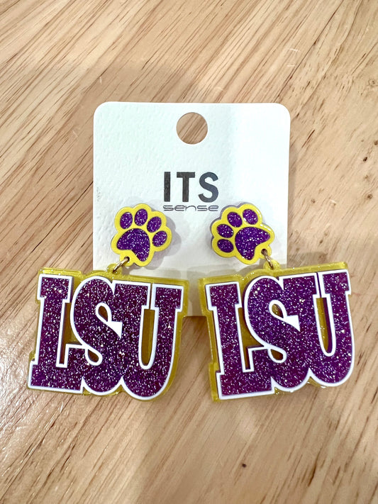 LSU 2” Acrylic gameday earring