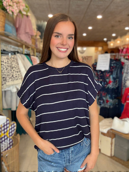 The Driftwood Tee – Stripe Knit