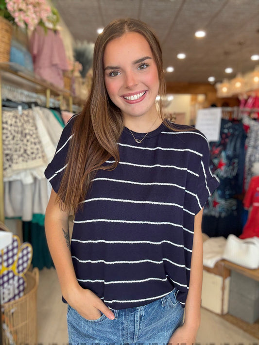 The Driftwood Tee – Stripe Knit