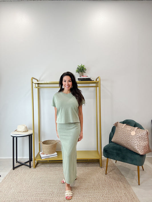 Gali Midi Skirt Avacado