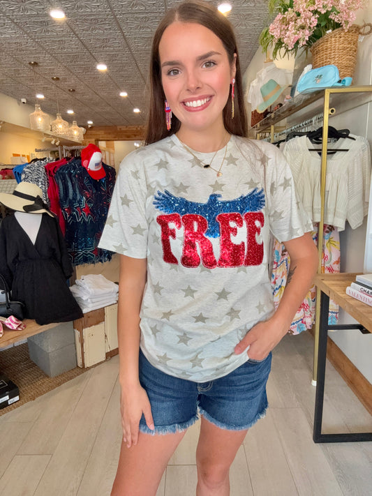 Free Bird USA Patriotic 4th of July Short Sleeve
