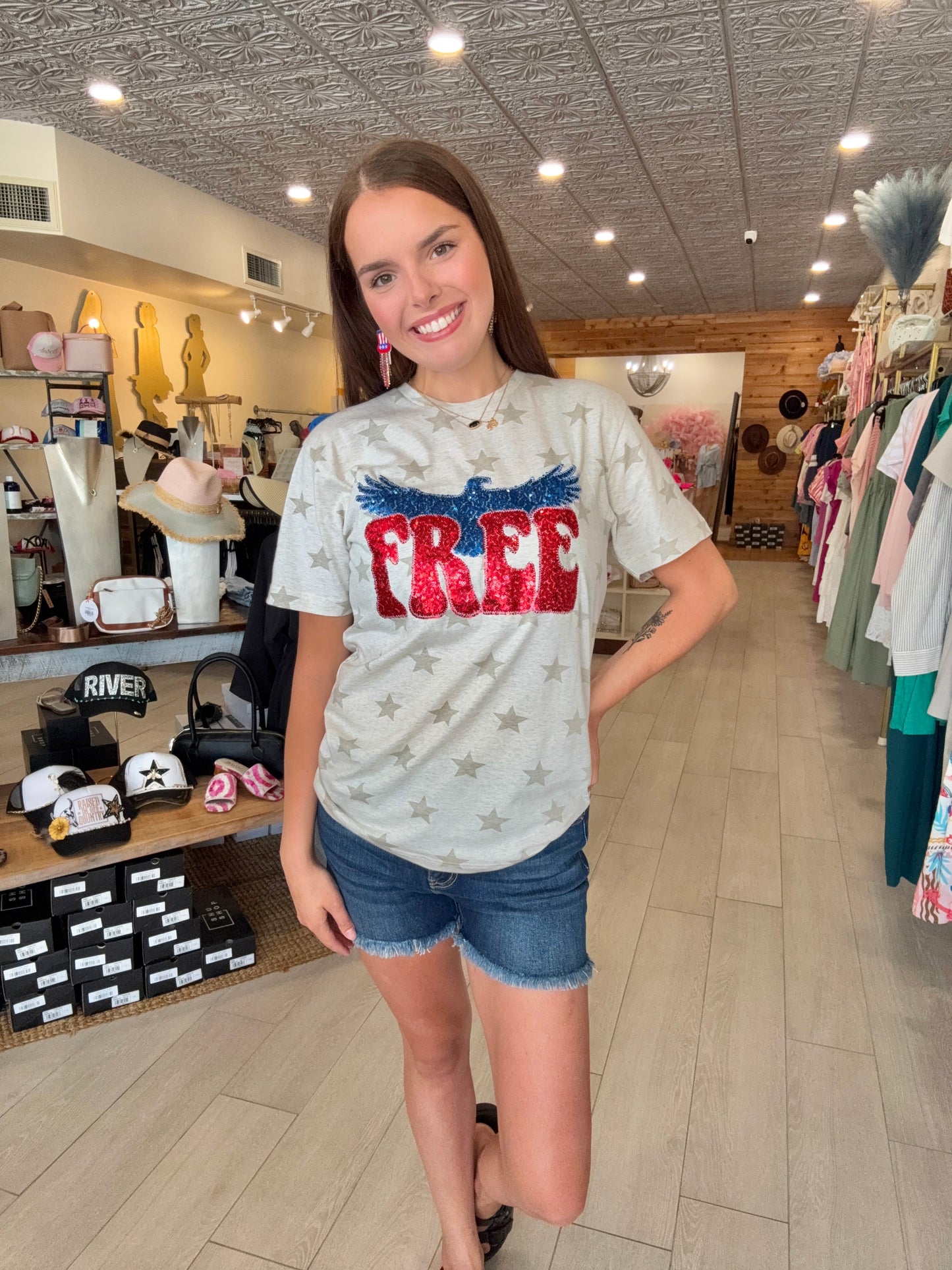Free Bird USA Patriotic 4th of July Short Sleeve