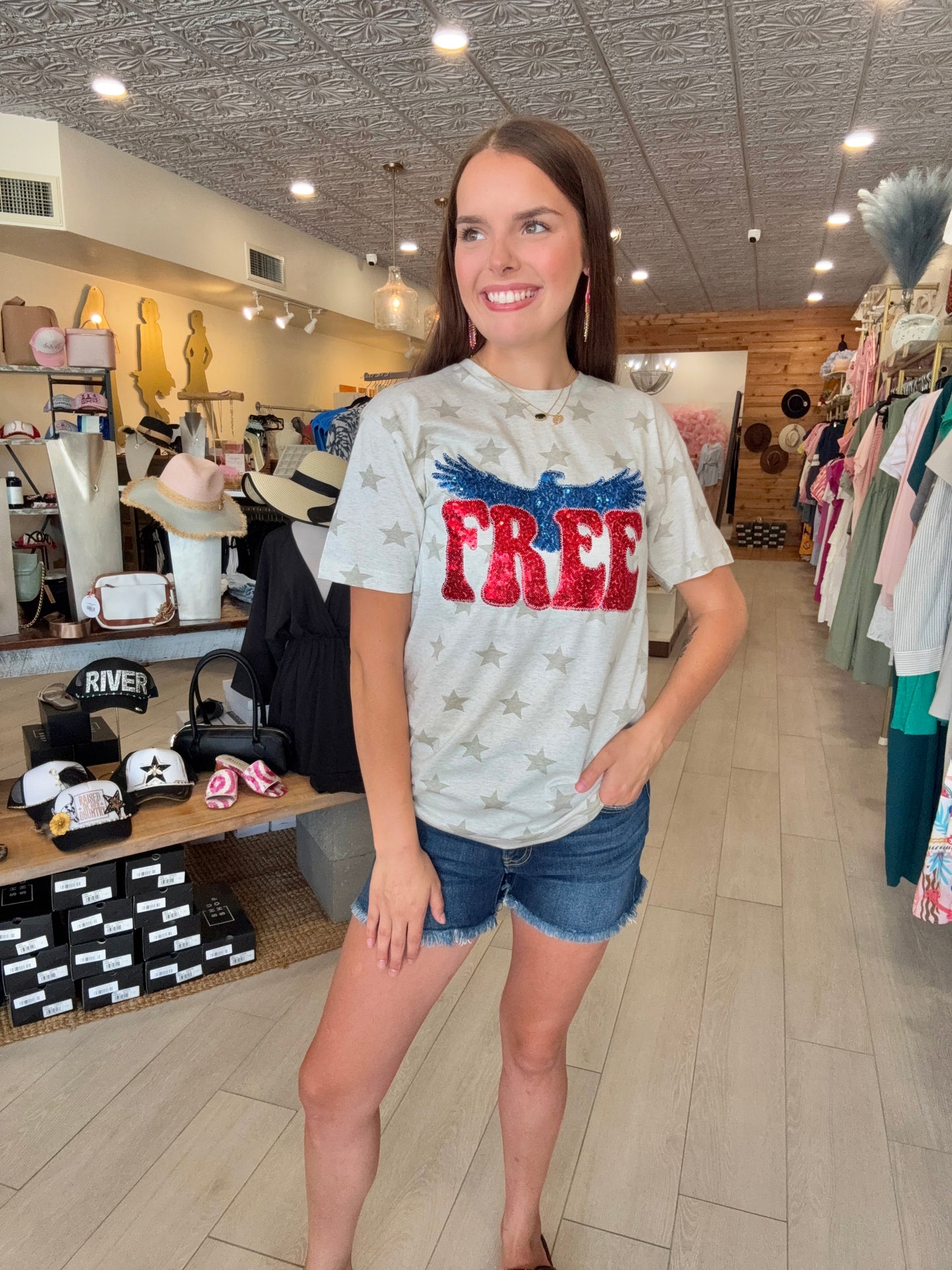 Free Bird USA Patriotic 4th of July Short Sleeve