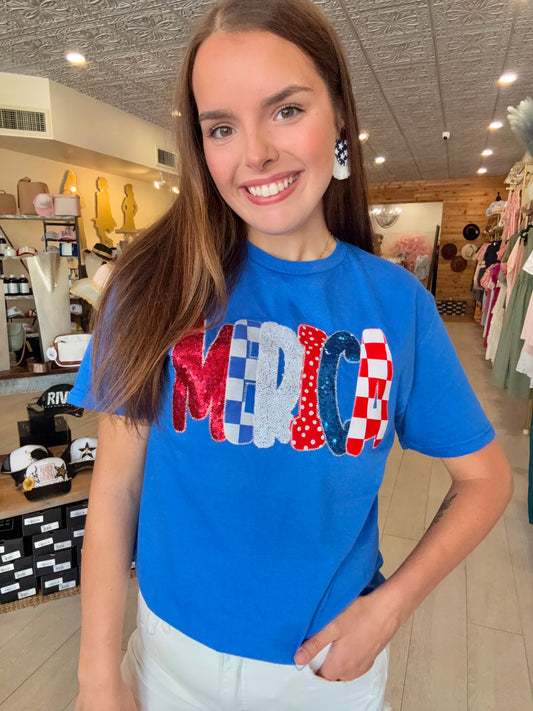 Merica USA Patriotic 4th of July Short Sleeve