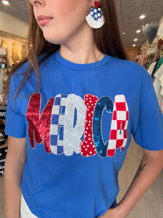 Merica USA Patriotic 4th of July Short Sleeve