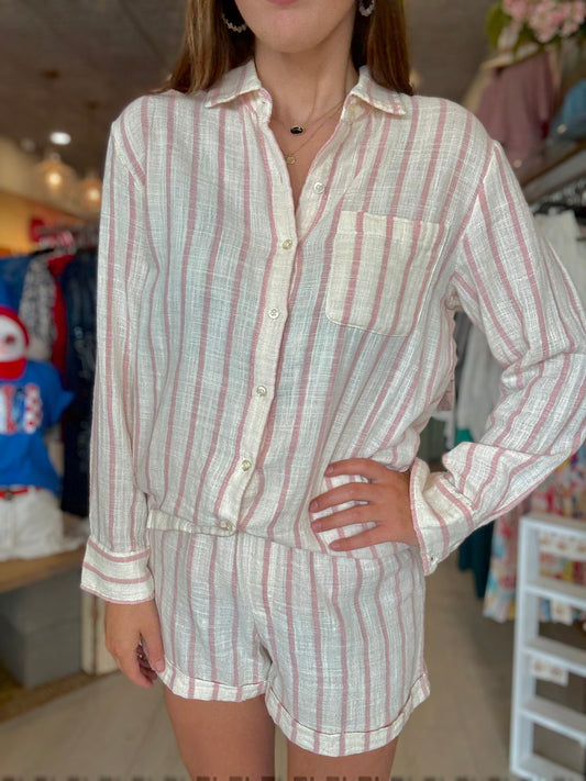 Saturday Stripe Shirt Bone
