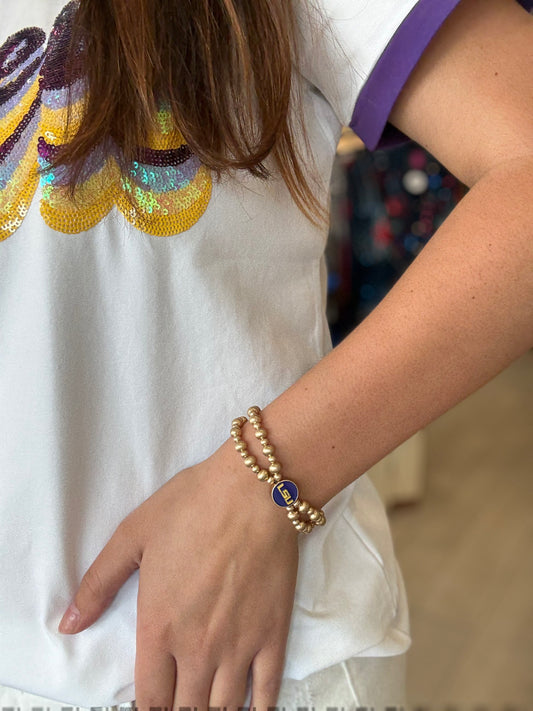 LSU Tigers 2 Band Stretch Bracelet