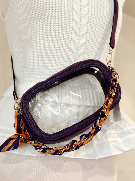 Serafina Scarf Purse Chain -Purple/Gold