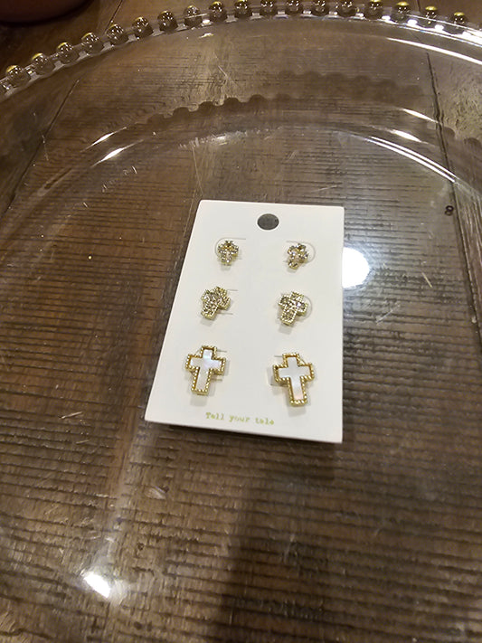 Cross Earring Set