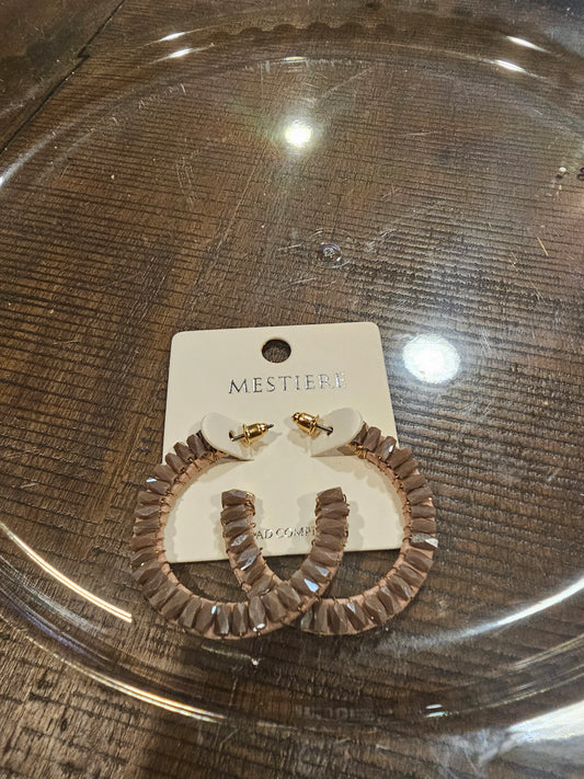 Purple Studded Hoop Earring
