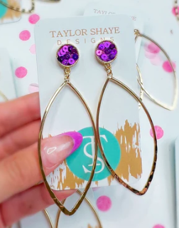 Purple Lexi Hoops